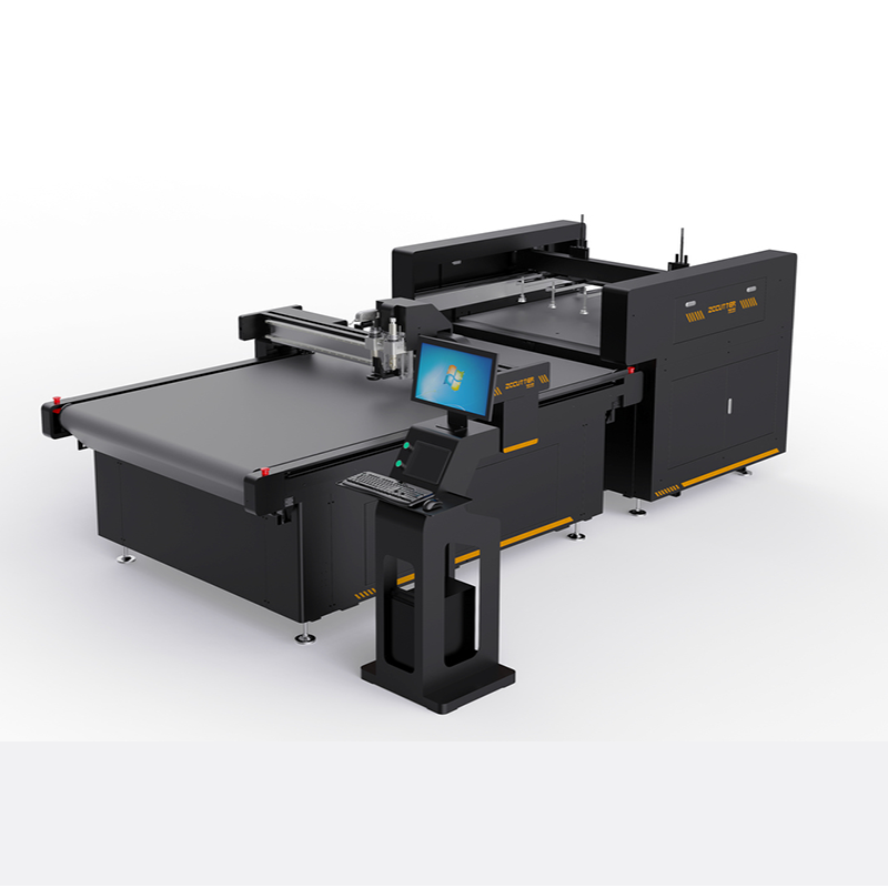 Vibrating knife cutting machine front view